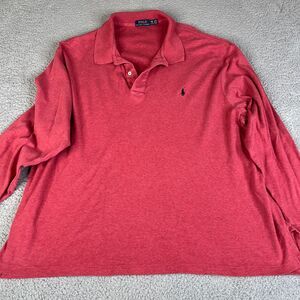 Polo Ralph Lauren Shirt Mens 3XB Red Big & Tall Short Sleeve Pony Logo Golf